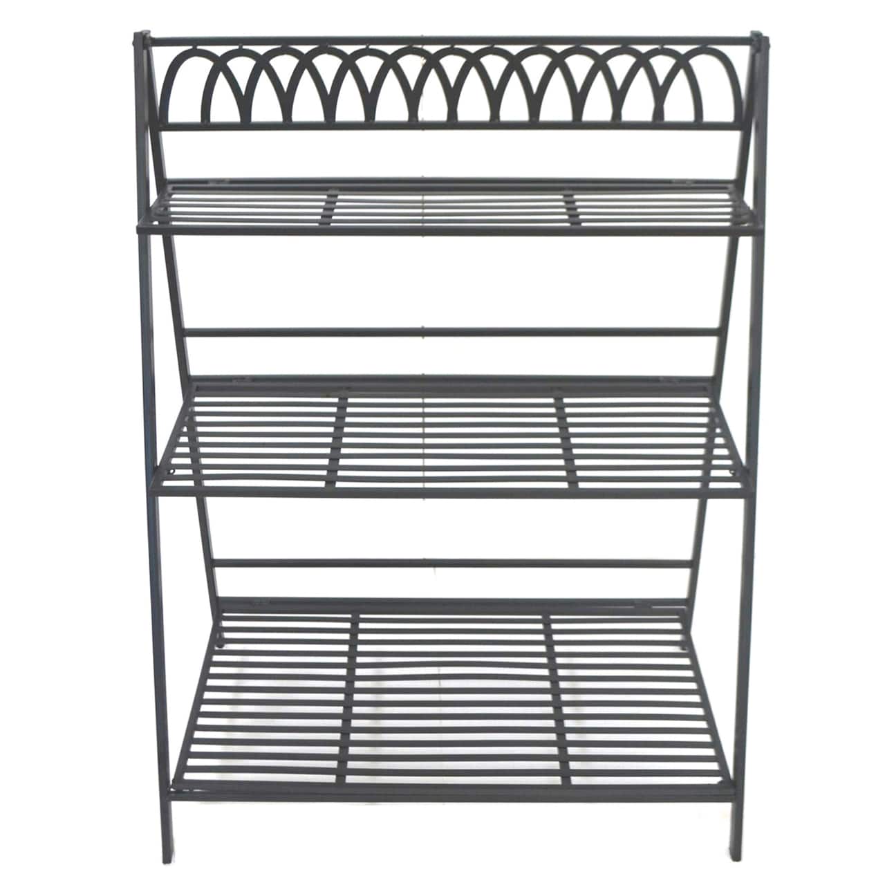 Santa's Workshop 36" Black Iron 3-Tier Plant Stand